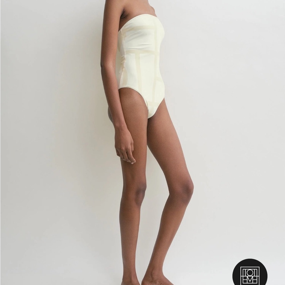 Toteme one-piece Monogram strapless swimsuit NWT - Picture 8 of 9